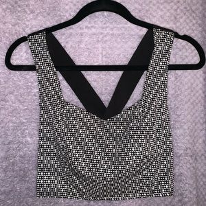 Black and white cropped tank top